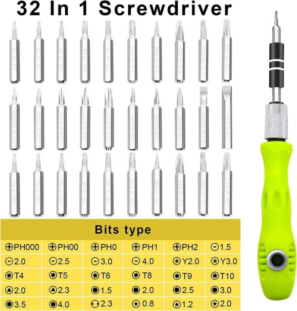 32 In 1 Mini Interchangeable Adjustable Precision Screwdrivers Bit Set Repair Tool Kit With Flexible Bar And Length – Screw Driver Tool Kit