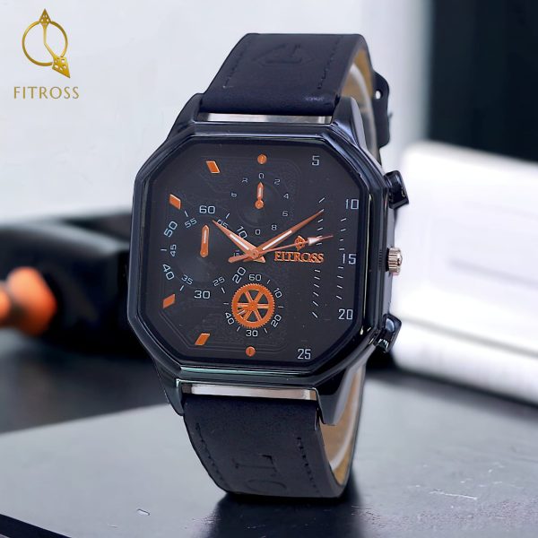 Fitros Square Strap Gents Watch –brown.(without Box