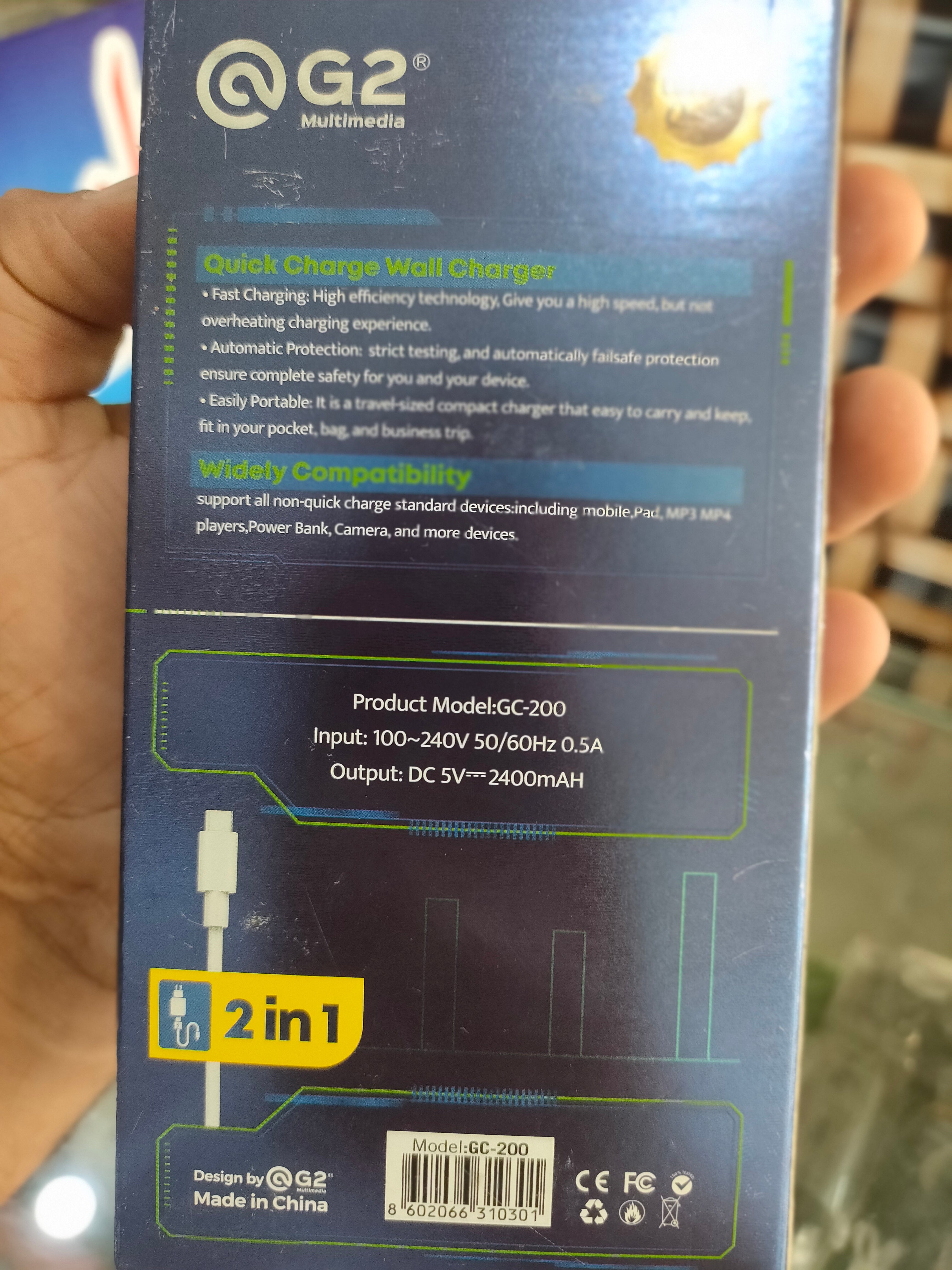 G2 Quick Charger For Android Phones