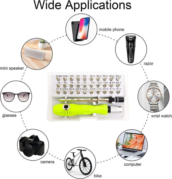 32 In 1 Mini Interchangeable Adjustable Precision Screwdrivers Bit Set Repair Tool Kit With Flexible Bar And Length – Screw Driver Tool Kit